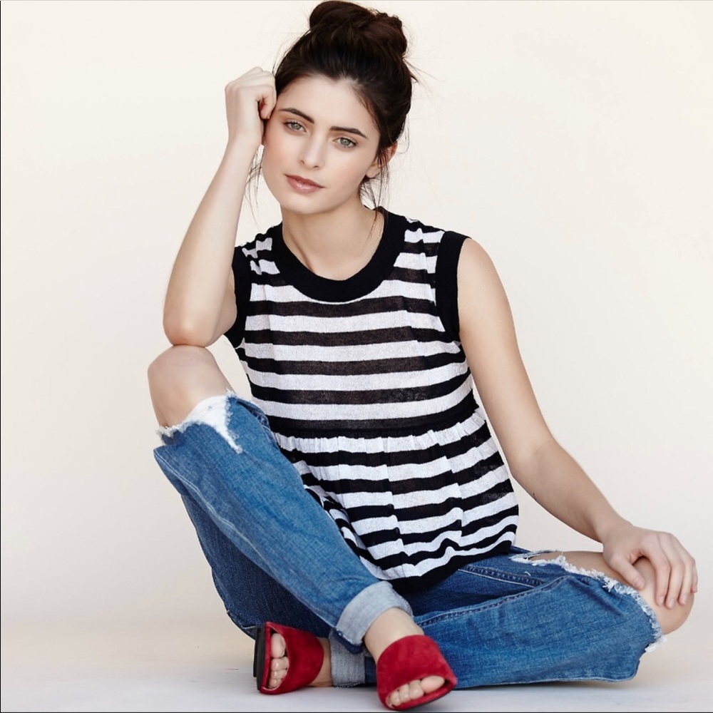 Callahan Stripe Ruffle Tank - Picture 3 of 3